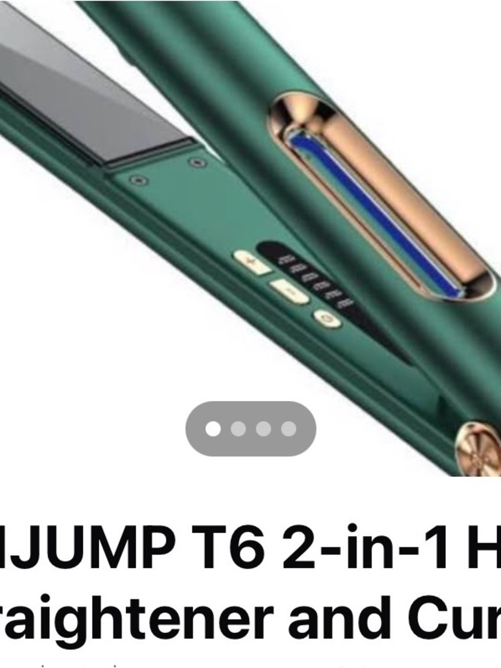 Green Metallic Hair Straightener with Gold Accents